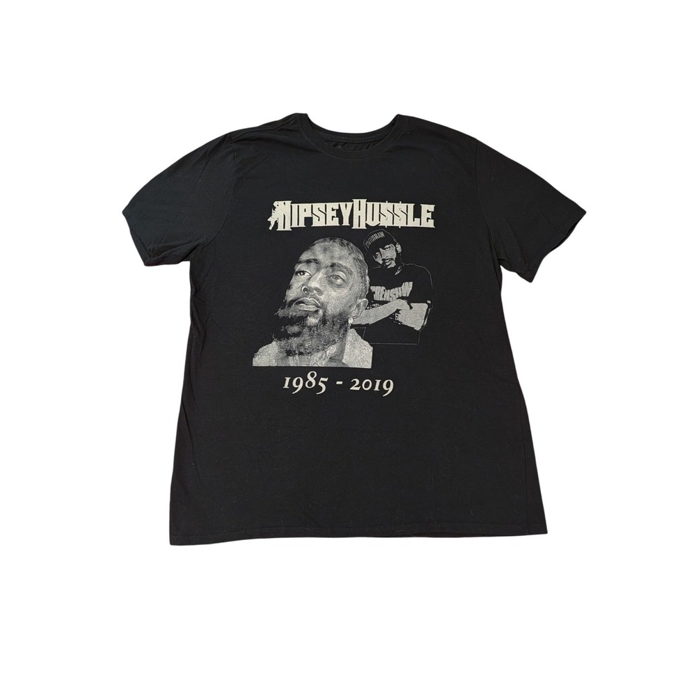 Nipsey Hussle Memorial T-Shirt Mens Black Graphic Tee 1985-2019 Marathon XL